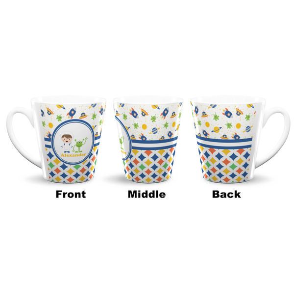 Boy's Space & Geometric Print 12 Oz Latte Mug - Approval