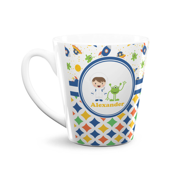 Boy's Space & Geometric Print 12 Oz Latte Mug - Front