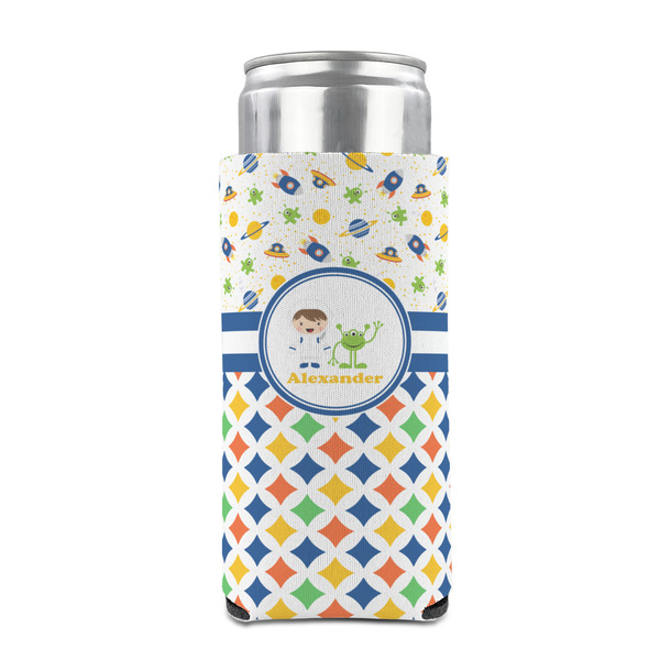 Boy's Space & Geometric Print 12oz Tall Can Sleeve - FRONT (on can)