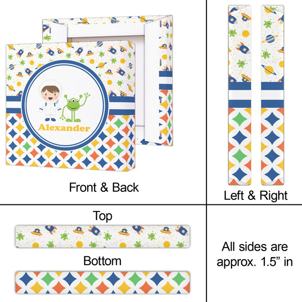 Boy's Space & Geometric Print 12x12 - Canvas Print - Approval