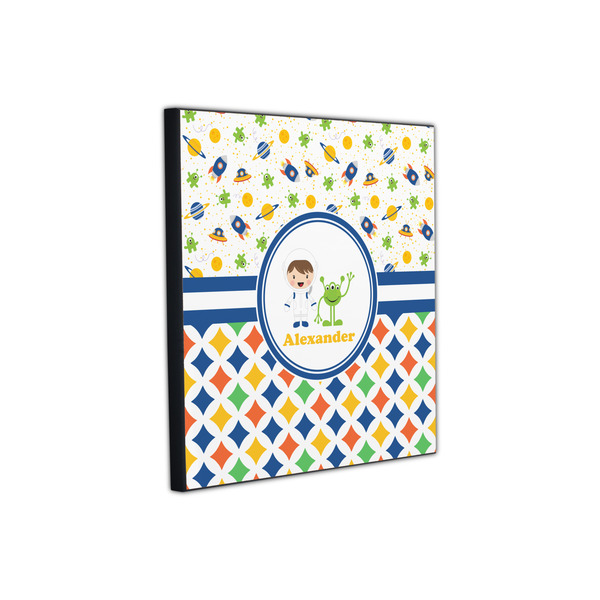 Boy's Space & Geometric Print 12x12 Wood Print - Angle View