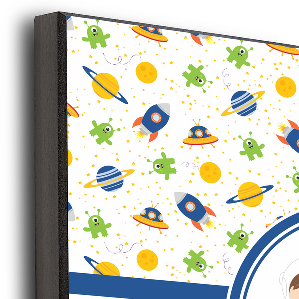 Boy's Space & Geometric Print 12x12 Wood Print - Closeup