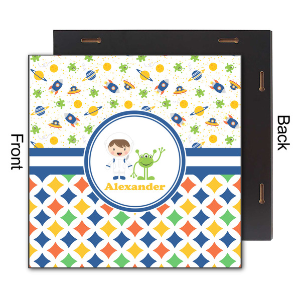 Boy's Space & Geometric Print 12x12 Wood Print - Front & Back View
