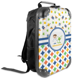 Boy's Space & Geometric Print Kids Hard Shell Backpack (Personalized)