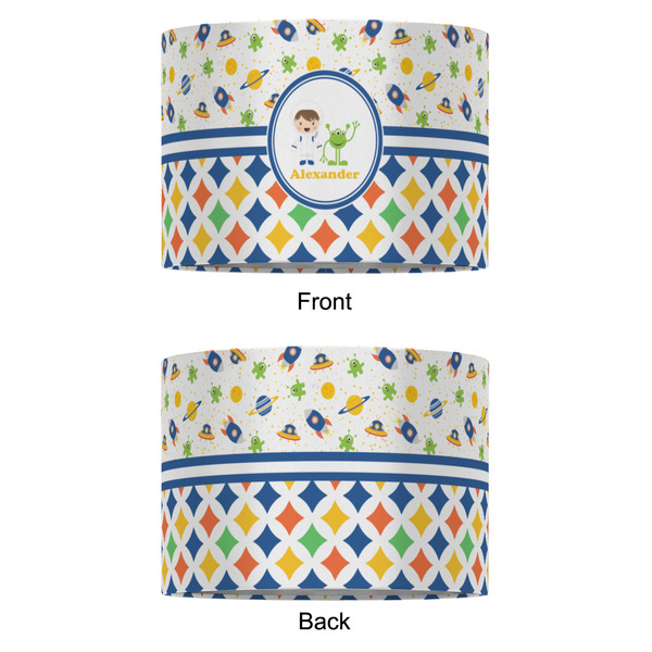 Boy's Space & Geometric Print 16" Drum Lampshade - APPROVAL (Fabric)