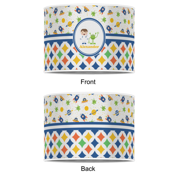 Boy's Space & Geometric Print 16" Drum Lampshade - APPROVAL (Poly Film)