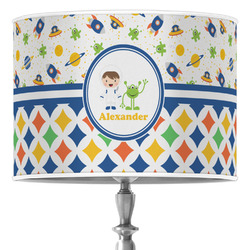 Boy's Space & Geometric Print Drum Lamp Shade (Personalized)