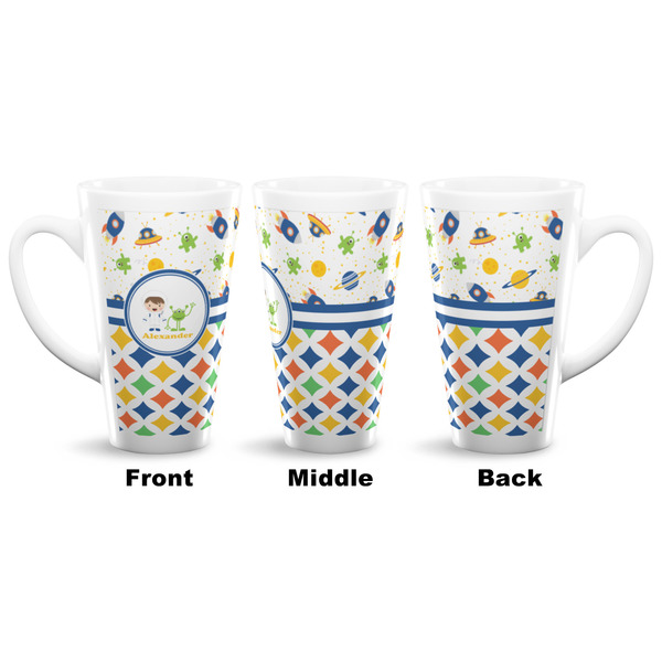 Boy's Space & Geometric Print 16 Oz Latte Mug - Approval