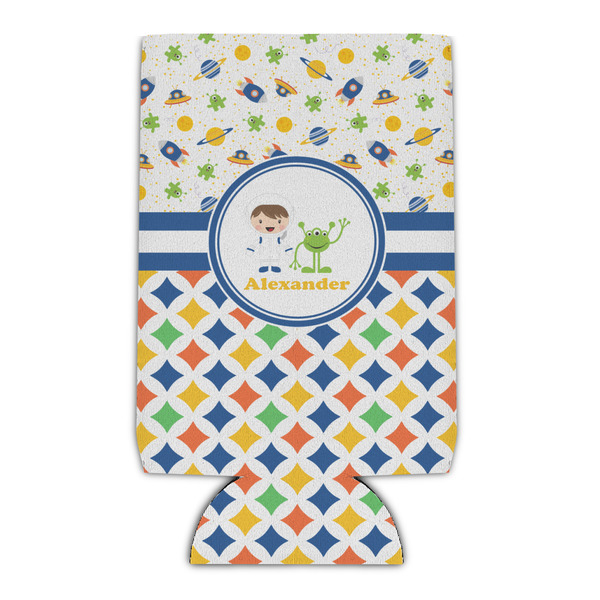 Custom Boy's Space & Geometric Print Can Cooler (Personalized)