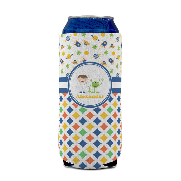 Boy's Space & Geometric Print 16oz Can Sleeve - FRONT (on can)
