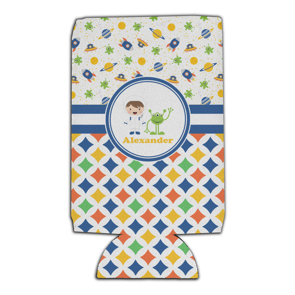 Boy's Space & Geometric Print 16oz Can Sleeve - Set of 4 - FRONT