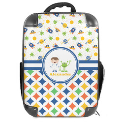 Boy's Space & Geometric Print 18" Hard Shell Backpack (Personalized)