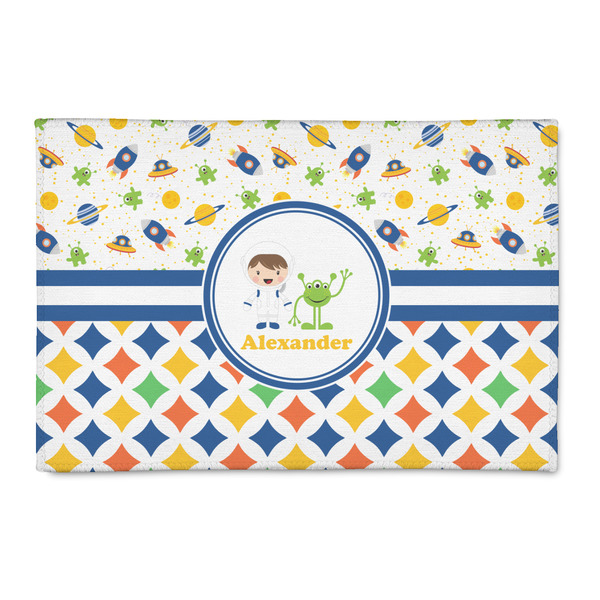 Custom Boy's Space & Geometric Print 2' x 3' Indoor Area Rug (Personalized)