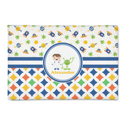 Boy's Space & Geometric Print Patio Rug (Personalized)