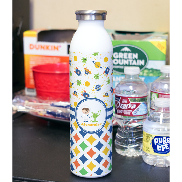 Boy's Space & Geometric Print 20oz Water Bottles - Full Print - In Context