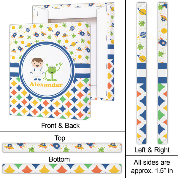 Boy's Space & Geometric Print 20x24 - Canvas Print - Approval