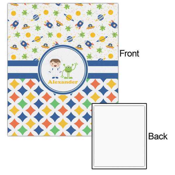 Boy's Space & Geometric Print 20x24 - Matte Poster - Front & Back