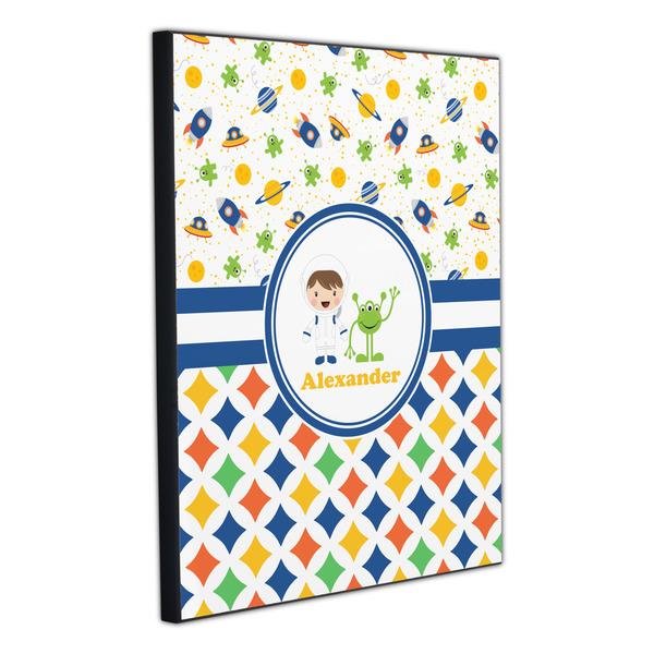 Boy's Space & Geometric Print 20x24 Wood Print - Angle View