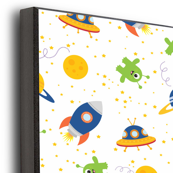 Boy's Space & Geometric Print 20x24 Wood Print - Closeup