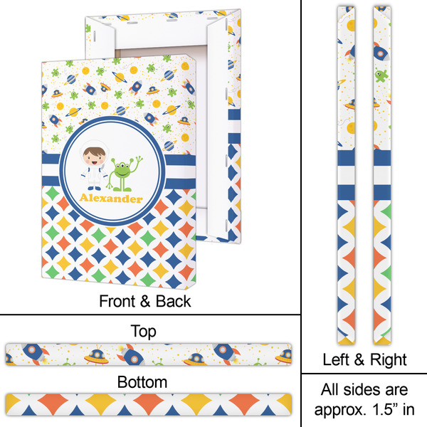 Boy's Space & Geometric Print 20x30 - Canvas Print - Approval