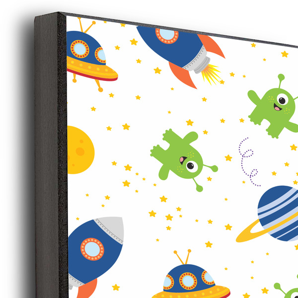 Boy's Space & Geometric Print 20x30 Wood Print - Closeup