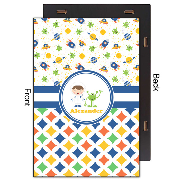 Boy's Space & Geometric Print 20x30 Wood Print - Front & Back View