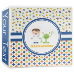 Boy's Space & Geometric Print 3-Ring Binder - 3 inch (Personalized)
