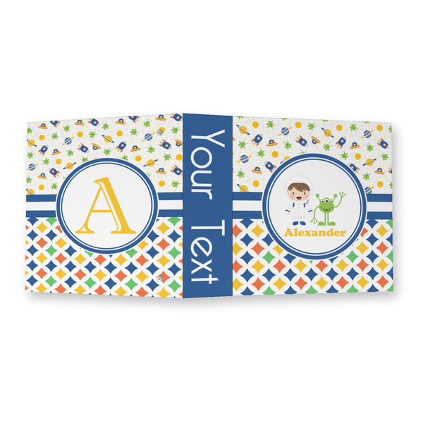 Boy's Space & Geometric Print 3 Ring Binders - Full Wrap - 2" - OPEN OUTSIDE
