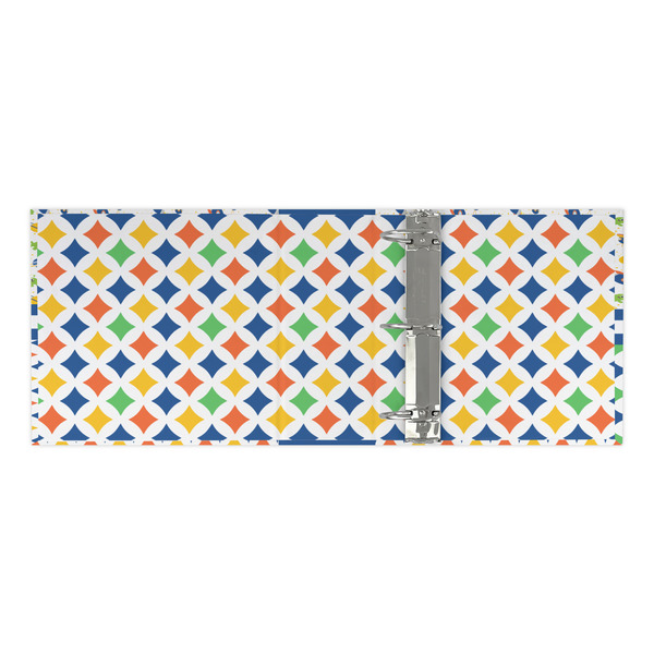 Boy's Space & Geometric Print 3 Ring Binders - Full Wrap - 3" - OPEN INSIDE