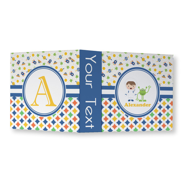 Boy's Space & Geometric Print 3 Ring Binders - Full Wrap - 3" - OPEN OUTSIDE