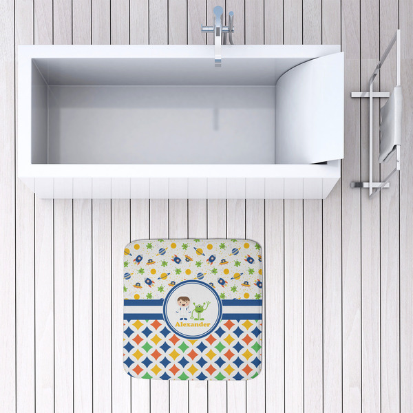 Boy's Space & Geometric Print 48x48 Foam Memory Mat - LIFESTYLE