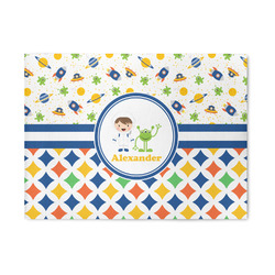 Boy's Space & Geometric Print Area Rug (Personalized)