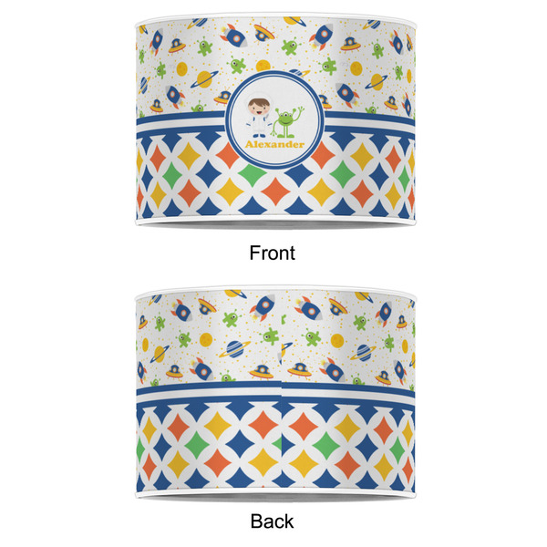 Boy's Space & Geometric Print 8" Drum Lampshade - APPROVAL (Poly Film)