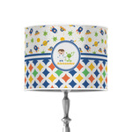 Boy's Space & Geometric Print 8" Drum Lamp Shade - Poly-film (Personalized)