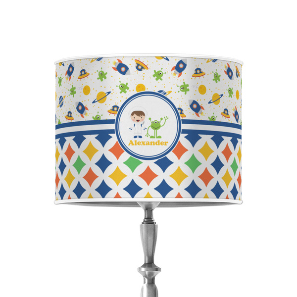 Boy's Space & Geometric Print 8" Drum Lampshade - ON STAND (Poly Film)