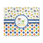 Boy's Space & Geometric Print 8' x 10' Indoor Area Rug (Personalized)