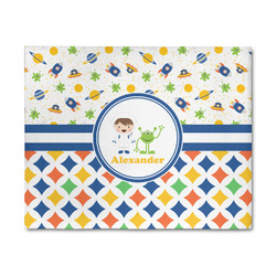 Boy's Space & Geometric Print 8' x 10' Indoor Area Rug (Personalized)