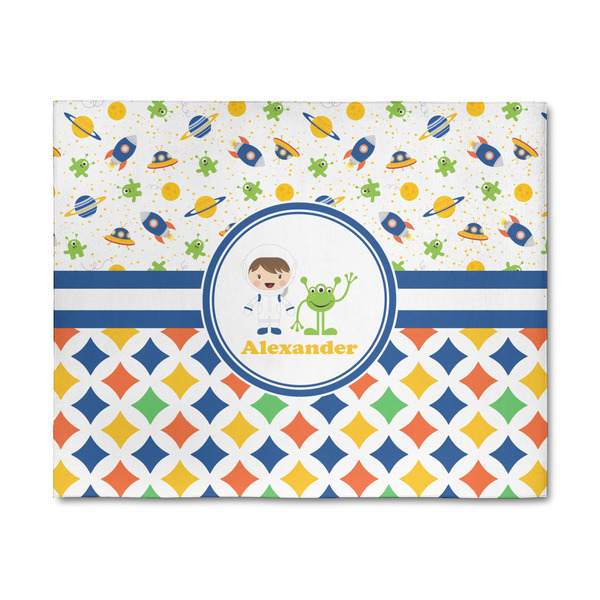 Custom Boy's Space & Geometric Print 8' x 10' Patio Rug (Personalized)