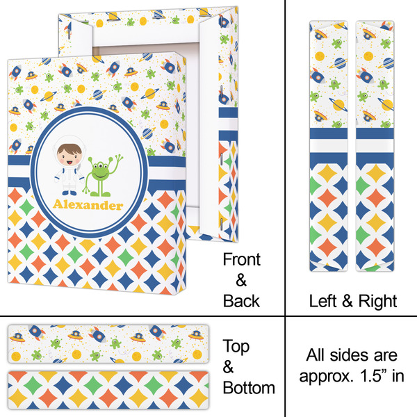 Boy's Space & Geometric Print 8x10 - Canvas Print - Approval