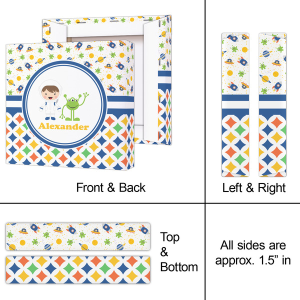 Boy's Space & Geometric Print 8x8 - Canvas Print - Approval