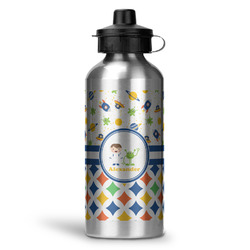 Boy's Space & Geometric Print Water Bottles - 20 oz - Aluminum (Personalized)