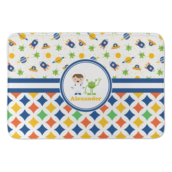 Custom Boy's Space & Geometric Print Anti-Fatigue Kitchen Mat (Personalized)