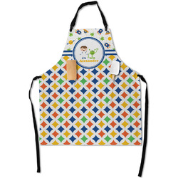 Boy's Space & Geometric Print Apron With Pockets w/ Name or Text