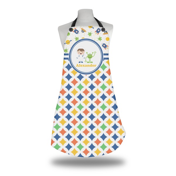 Custom Boy's Space & Geometric Print Apron w/ Name or Text