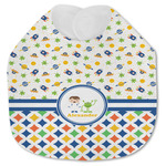 Boy's Space & Geometric Print Jersey Knit Baby Bib w/ Name or Text