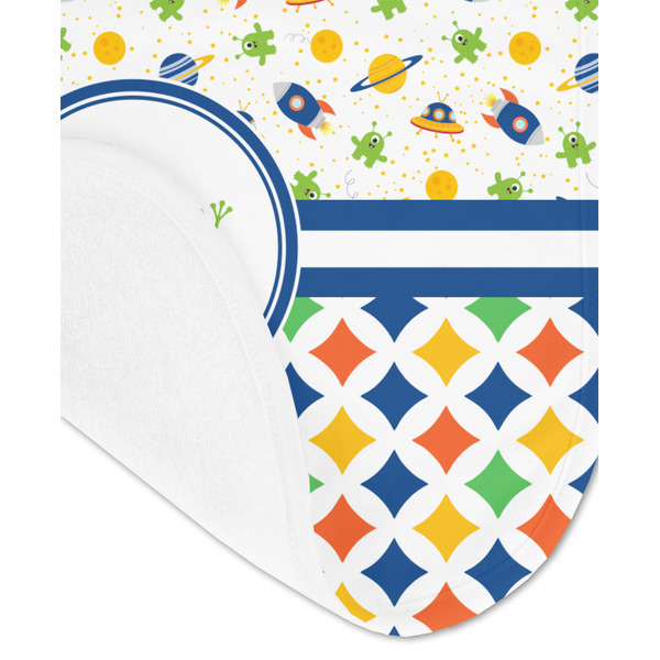 Boy's Space & Geometric Print Baby Bib - AFT detail