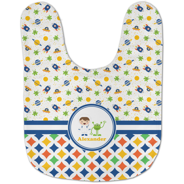 Boy's Space & Geometric Print Baby Bib - AFT flat