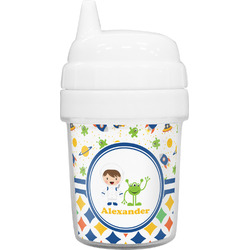 Boy's Space & Geometric Print Baby Sippy Cup (Personalized)