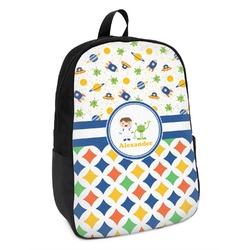 Boy's Space & Geometric Print Kids Backpack (Personalized)
