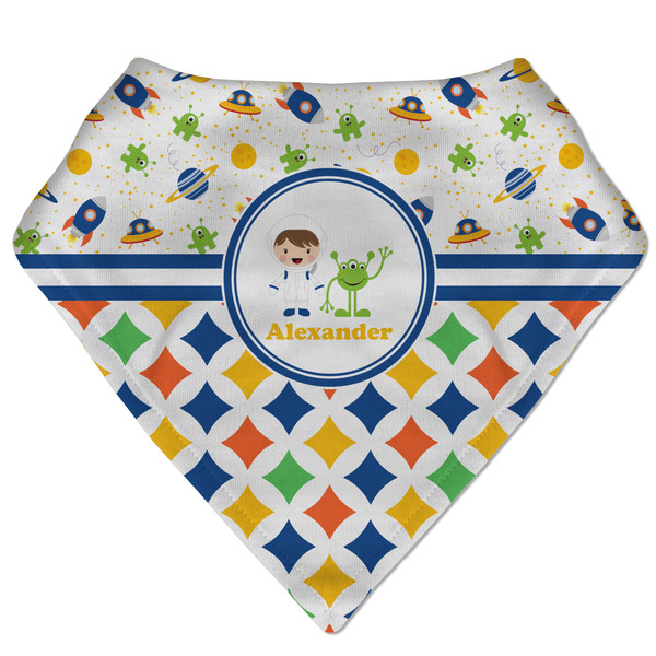 Custom Boy's Space & Geometric Print Bandana Bib (Personalized)